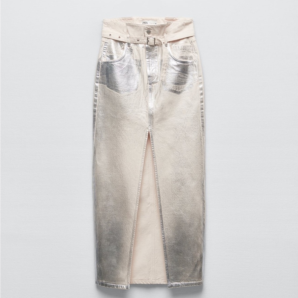 ZARA viral metallic midi skirt